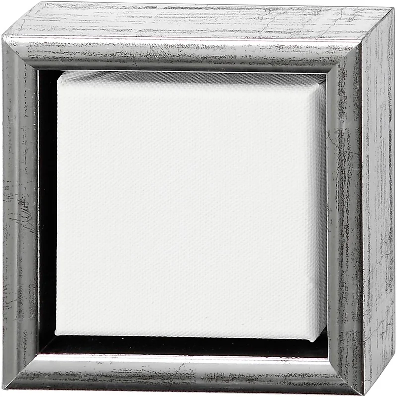 Leinwand mit Holzrahmen, Größe 10x10 cm, 360 g, Weiß, 6 Stk/ 1 Pck [HOB-25750]