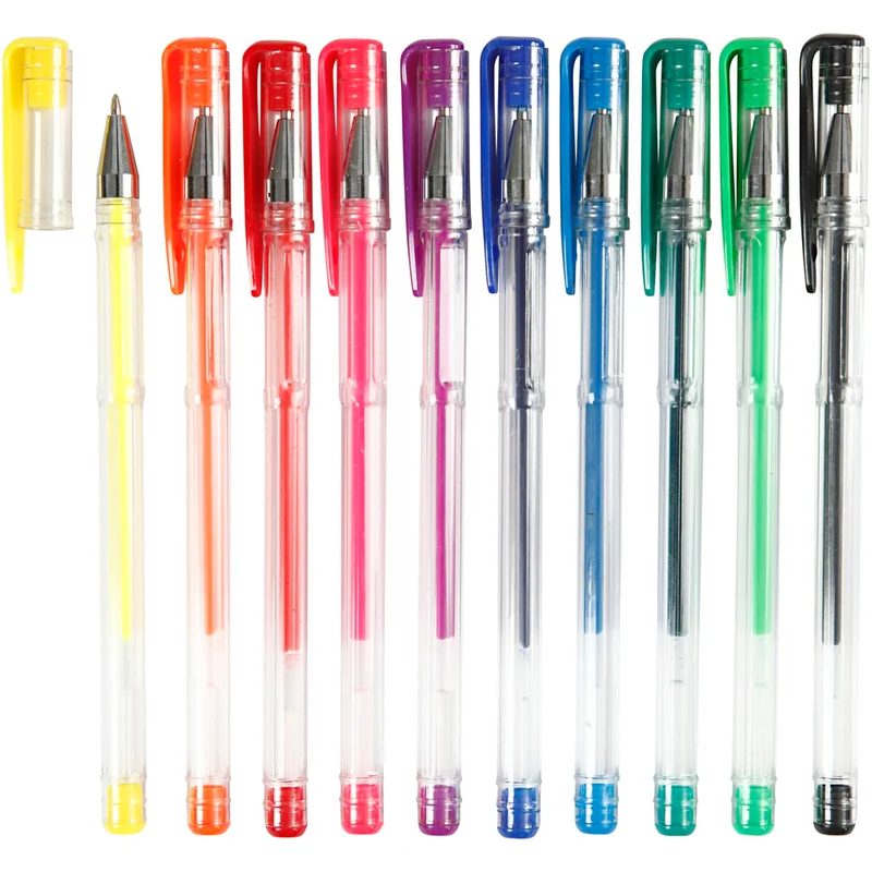 Gelschreiber, Strichstärke 0,8 mm, Sortierte Farben, 10 sort./ 1 Pck [HOB-25103]