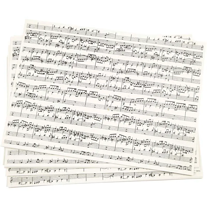 Bedrucktes Kraftpapier, Musiknoten, A4, Blatt 210x297 mm, 100 g, 10 Bl./ 1 Pck [HOB-219560]