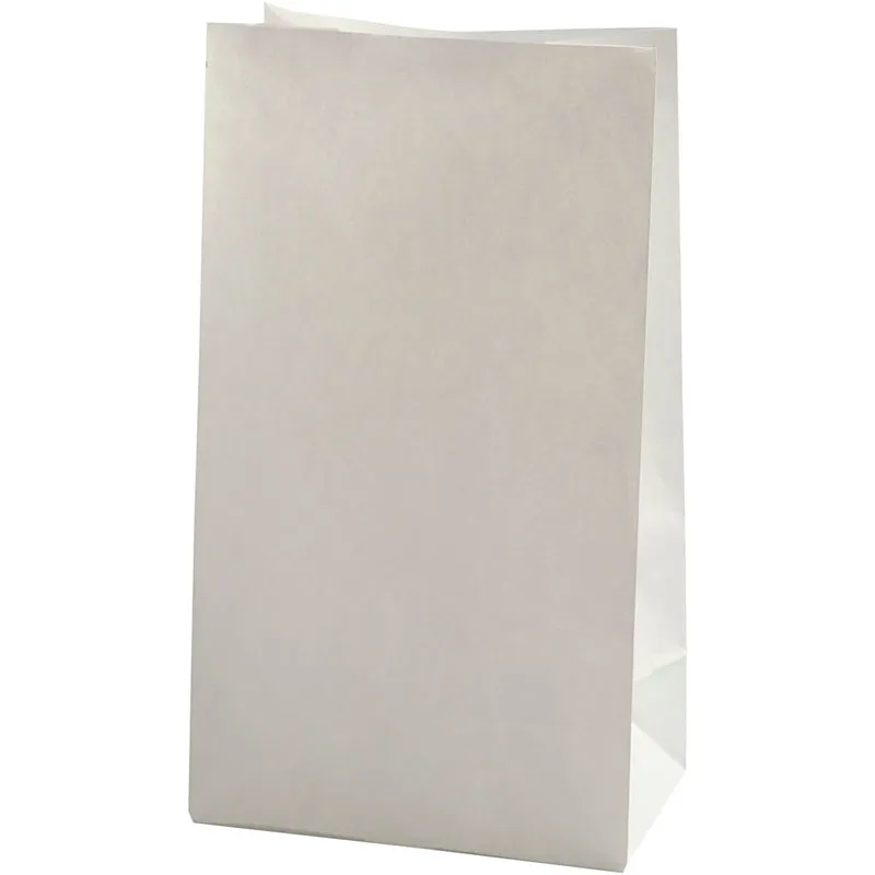 Papiertüten, H 27 cm, Größe 9x15 cm, 46 g, Weiß, 100 Stk/ 1 Pck [HOB-23394]