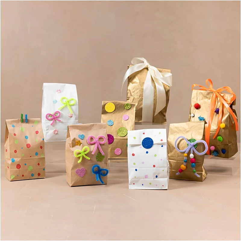 Papiertüten, H 27 cm, Größe 9x15 cm, 46 g, Weiß, 100 Stk/ 1 Pck [HOB-23394]