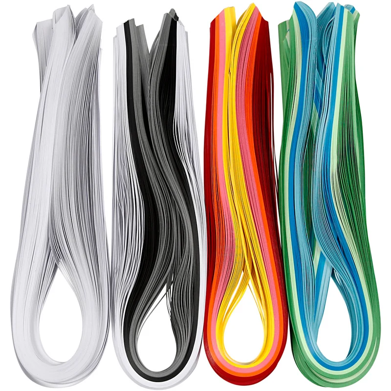 Quilling-Streifen, L 78 cm, B 5 mm, 120 g, Sortierte Farben, 12x100 Stk/ 1 Pck [HOB-20799]