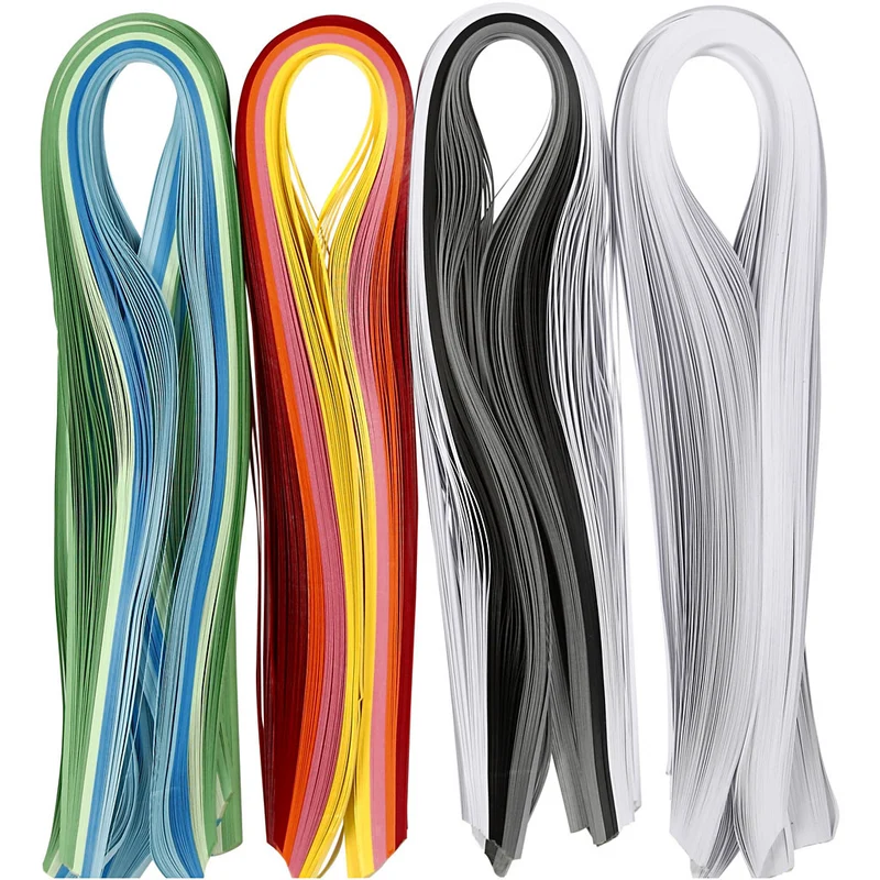 Quilling-Streifen, L 78 cm, B 5 mm, 120 g, Sortierte Farben, 12x100 Stk/ 1 Pck [HOB-20799]