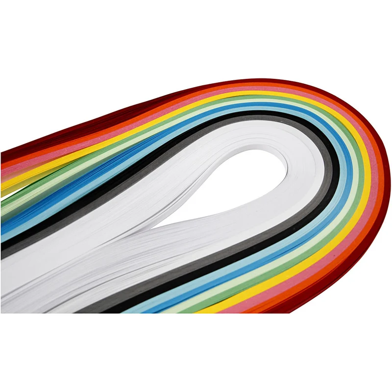 Quilling-Streifen, L 78 cm, B 5 mm, 120 g, Sortierte Farben, 12x100 Stk/ 1 Pck [HOB-20799]