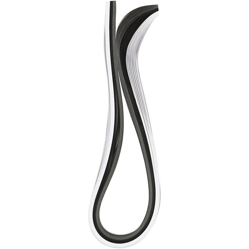 Quilling-Streifen, L 78 cm, B 5 mm, 120 g, Schwarz, Grau, Weiß, 100 Stk/ 1 Pck [HOB-20797]