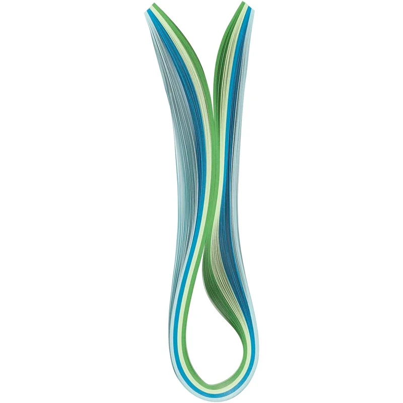 Quilling-Streifen, L 78 cm, B 5 mm, 120 g, Blau, Grün, Lindgrün, Türkis, 100 Stk/ 1 Pck [HOB-20796]