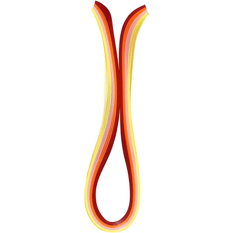 Quilling-Streifen, L 78 cm, B 5 mm, 120 g, Orange, Pink, Rot, Gelb, 100 Stk/ 1 Pck [HOB-20795]