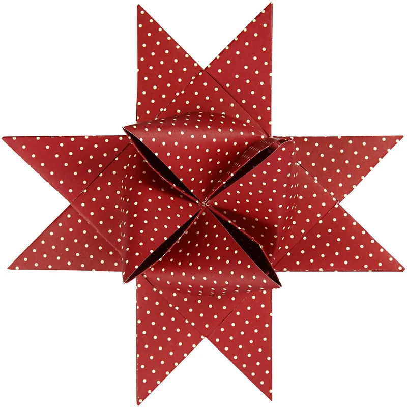 Papierstreifen für Fröbelsterne, L 100 cm, D 18 cm, B 40 mm, Rot, Weiß, 40 Streifen/ 1 Pck [HOB-22548]
