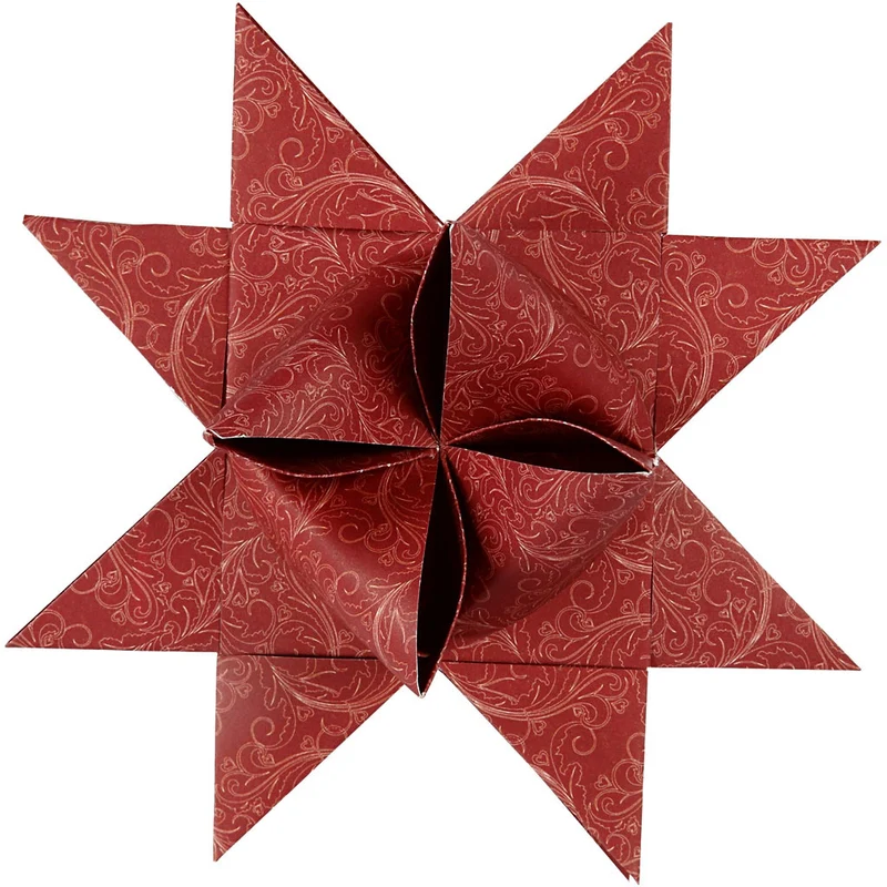 Papierstreifen für Fröbelsterne, L 100 cm, D 18 cm, B 40 mm, Rot, Weiß, 40 Streifen/ 1 Pck [HOB-22548]