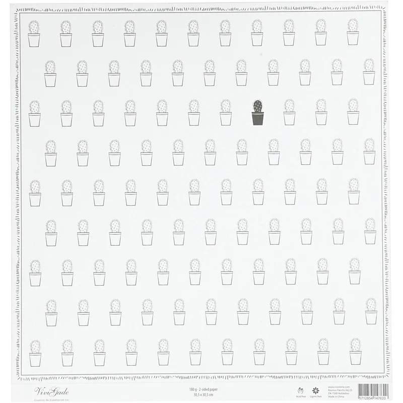 Design-Papier, Kaktus, 180 g, 5 Bl./ 1 Pck [HOB-22519]