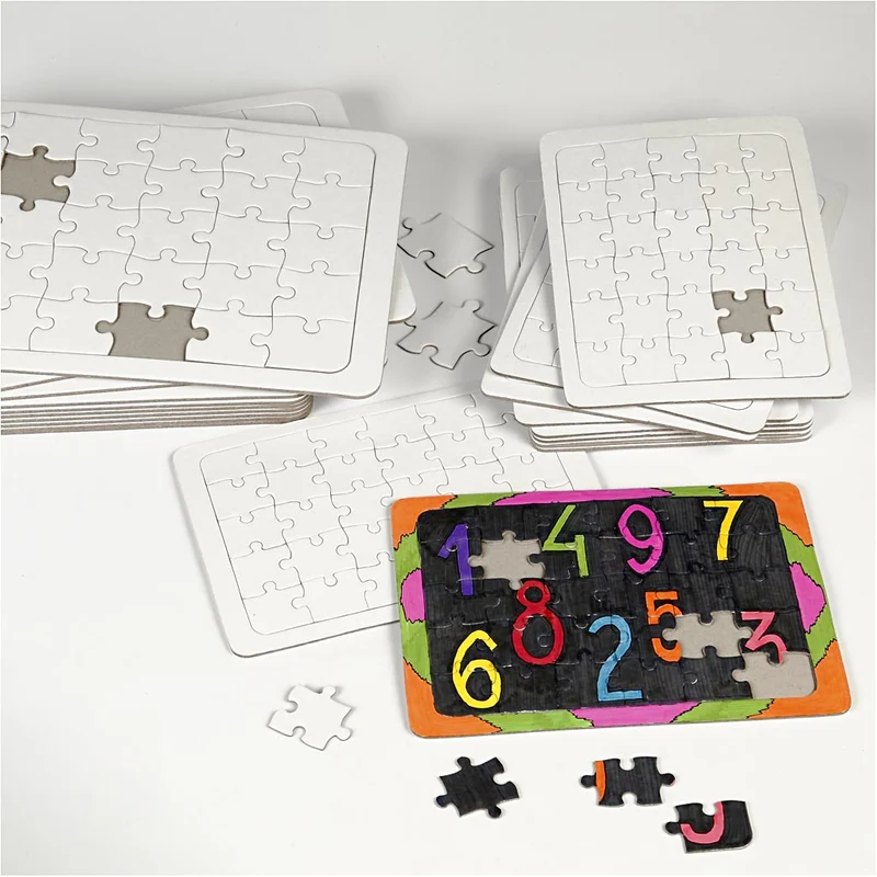 Puzzle, Größe 21x30 cm, Weiß, 10 Stk/ 1 Pck [HOB-23346]
