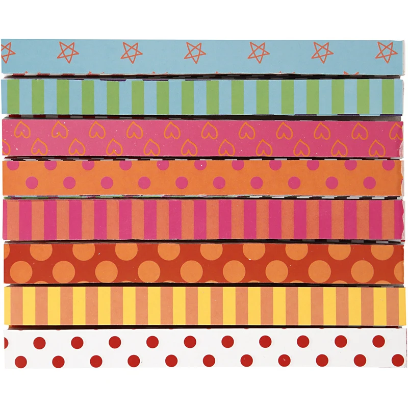 Papierketten, mit Muster, L 16 cm, B 15 mm, 2400 Stk/ 1 Pck [HOB-20783]