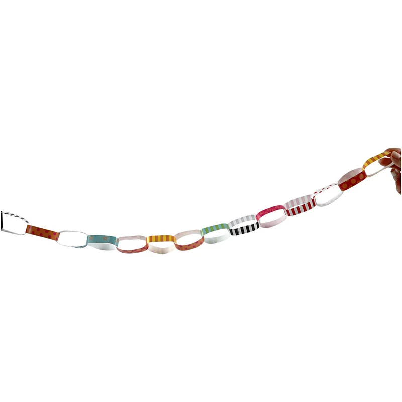 Papierketten, mit Muster, L 16 cm, B 15 mm, 2400 Stk/ 1 Pck [HOB-20783]