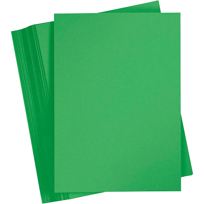 Karton, farbig, A4, Blatt 210x297 mm, 180 g, Grasgrün, 100 Bl./ 1 Pck [HOB-21723]