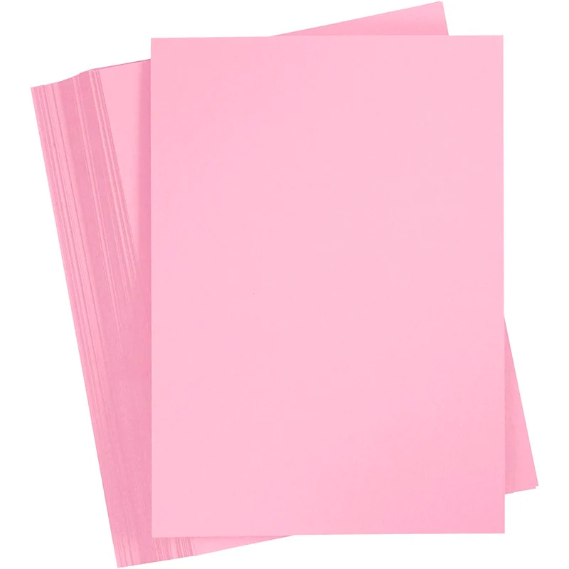 Karton, farbig, A4, Blatt 210x297 mm, 180 g, Hellpink, 100 Bl./ 1 Pck [HOB-21716]