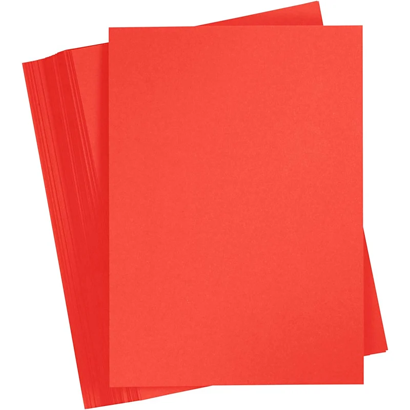 Karton, farbig, A4, Blatt 210x297 mm, 180 g, Rot, 100 Bl./ 1 Pck [HOB-21714]