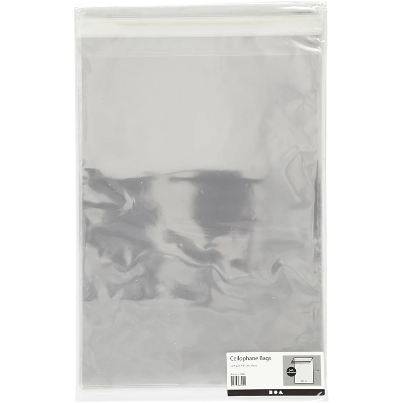 Cellophantüten, H 31,2 cm, B 22,5 cm, Dicke 25 my, 20 Stk/ 1 Pck [HOB-239940]