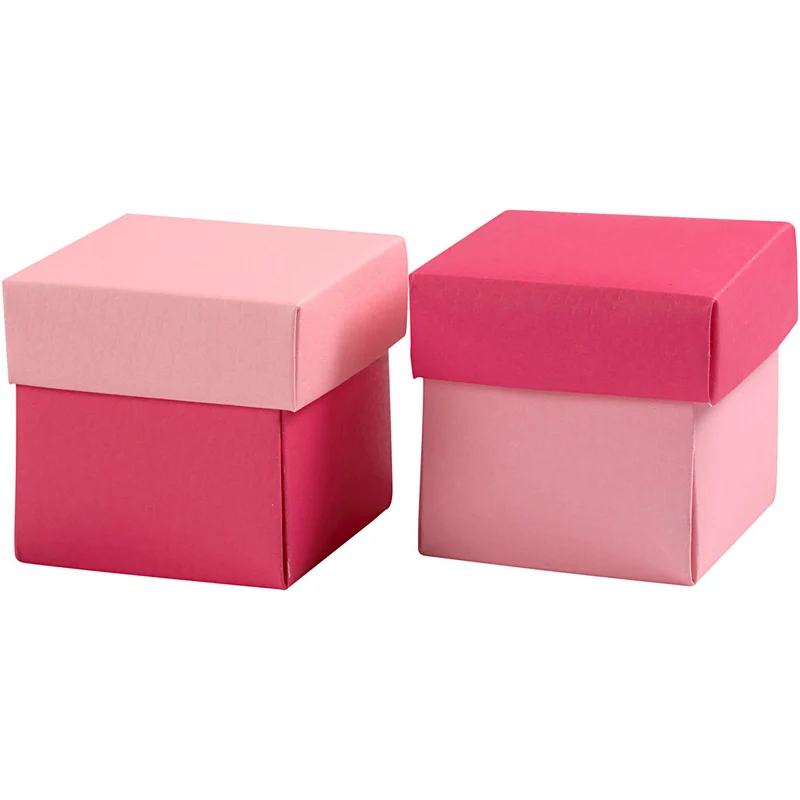 Faltschachtel, Größe 5,5x5,5 cm, 250 g, Rosa/Pink, 10 Stk/ 1 Pck [HOB-233009]