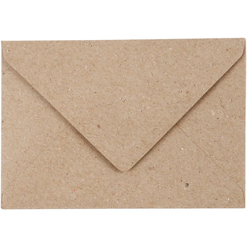 Recycelter Kuvert, Umschlaggröße 7,8x11,5 cm, 120 g, Natur, 50 Stk/ 1 Pck [HOB-20531]
