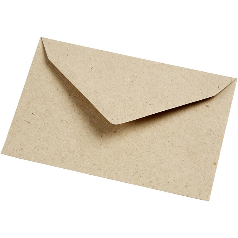Recycelter Kuvert, Umschlaggröße 7,8x11,5 cm, 120 g, Natur, 50 Stk/ 1 Pck [HOB-20531]