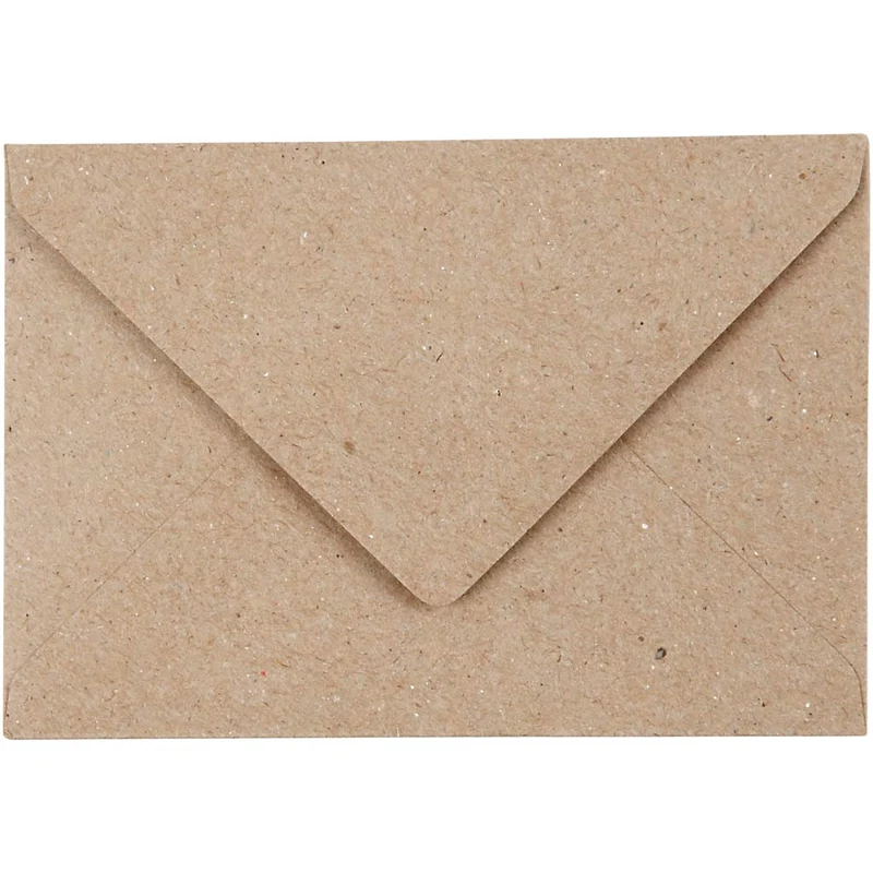 Recycelter Kuvert, Umschlaggröße 7,8x11,5 cm, 120 g, Natur, 50 Stk/ 1 Pck [HOB-20531]