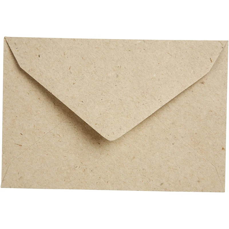 Recycelter Kuvert, Umschlaggröße 7,8x11,5 cm, 120 g, Natur, 50 Stk/ 1 Pck [HOB-20531]