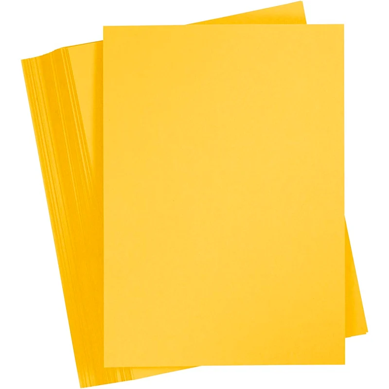 Karton, farbig, A4, Blatt 210x297 mm, 180 g, Sonnengelb, 100 Bl./ 1 Pck [HOB-21712]