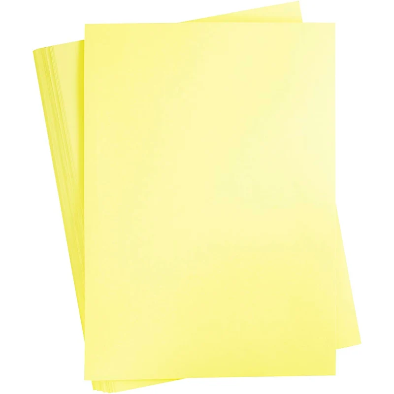 Karton, farbig, A2, Blatt 420x594 mm, 180 g, Hellgelb, 100 Bl./ 1 Pck [HOB-21311]