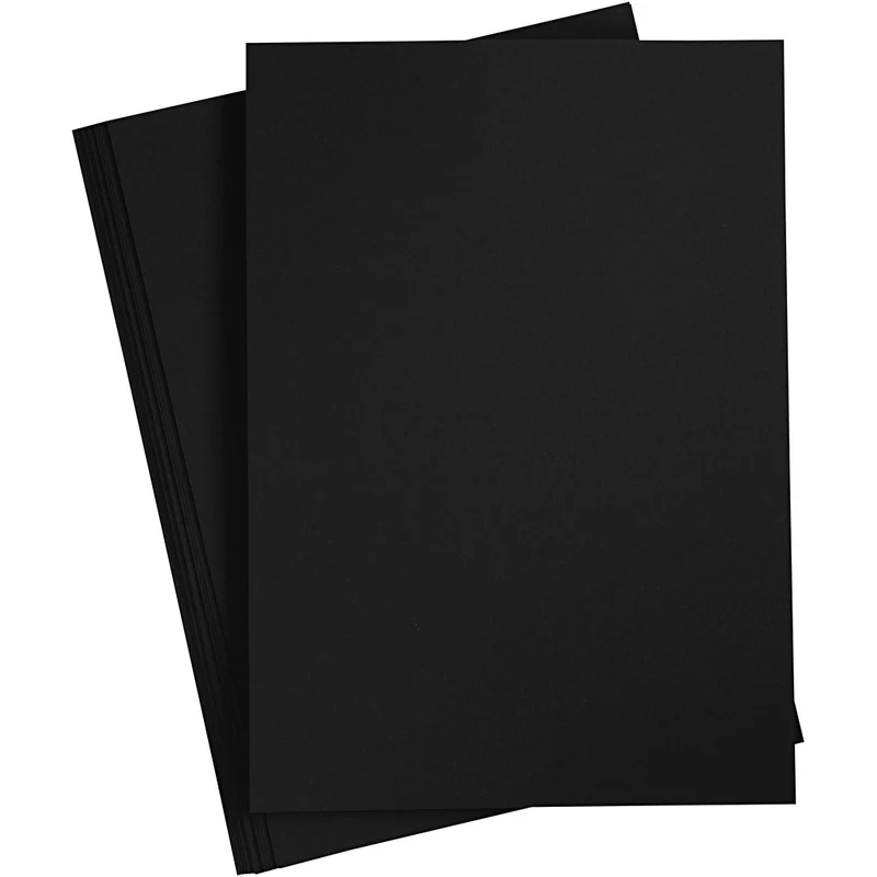 Karton, farbig, A4, Blatt 210x297 mm, 180 g, Schwarz, 20 Bl./ 1 Pck [HOB-21127]
