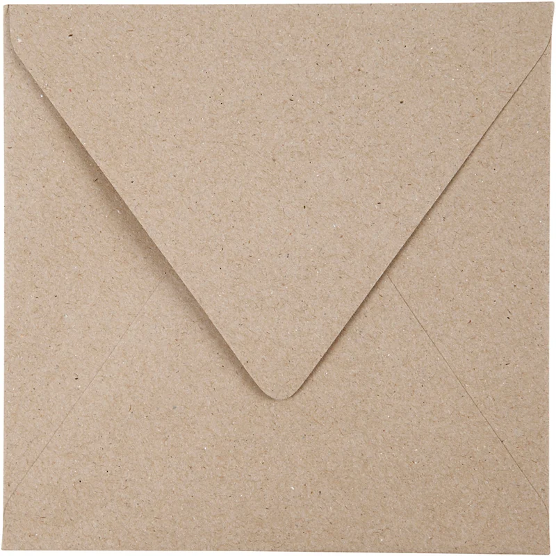 Recycling-Briefumschläge, Umschlaggröße 16x16 cm, 120 g, Natur, 50 Stk/ 1 Pck [HOB-20524]