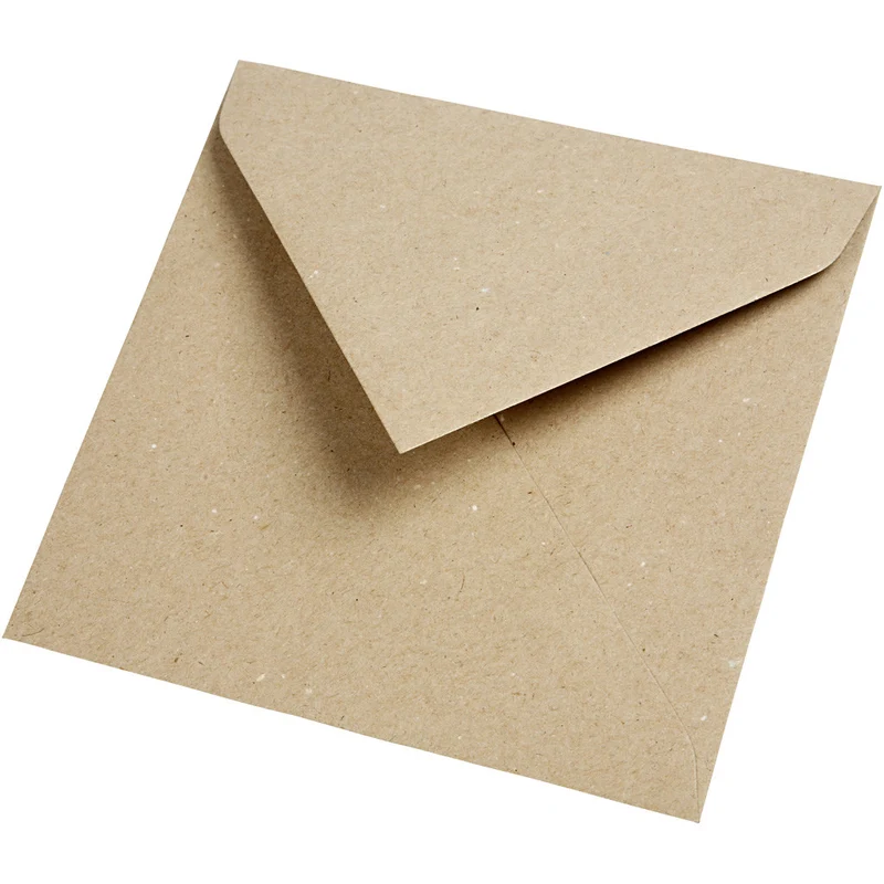 Recycling-Briefumschläge, Umschlaggröße 16x16 cm, 120 g, Natur, 50 Stk/ 1 Pck [HOB-20524]