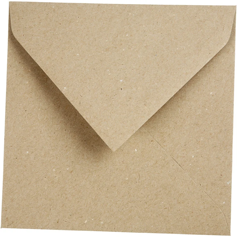 Recycling-Briefumschläge, Umschlaggröße 16x16 cm, 120 g, Natur, 50 Stk/ 1 Pck [HOB-20524]