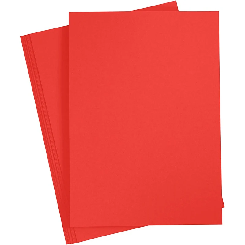 Karton, farbig, A4, Blatt 210x297 mm, 180 g, Rot, 20 Bl./ 1 Pck [HOB-21114]