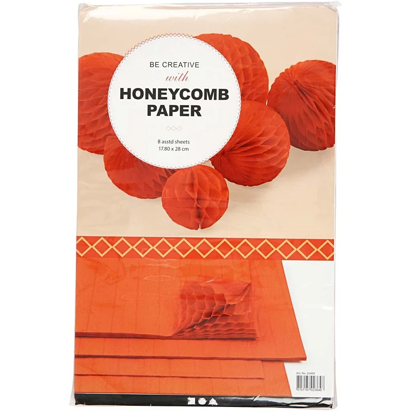 Harmonika-Papier, Blatt 28x17,8 cm, Orange, 8 Bl./ 1 Pck [HOB-20499]