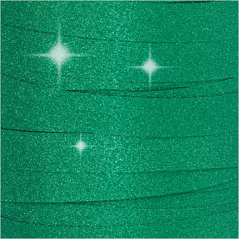 Kräuselband, B 10 mm, Glitter, Grün, 100 m/ 1 Rolle [HOB-202415]