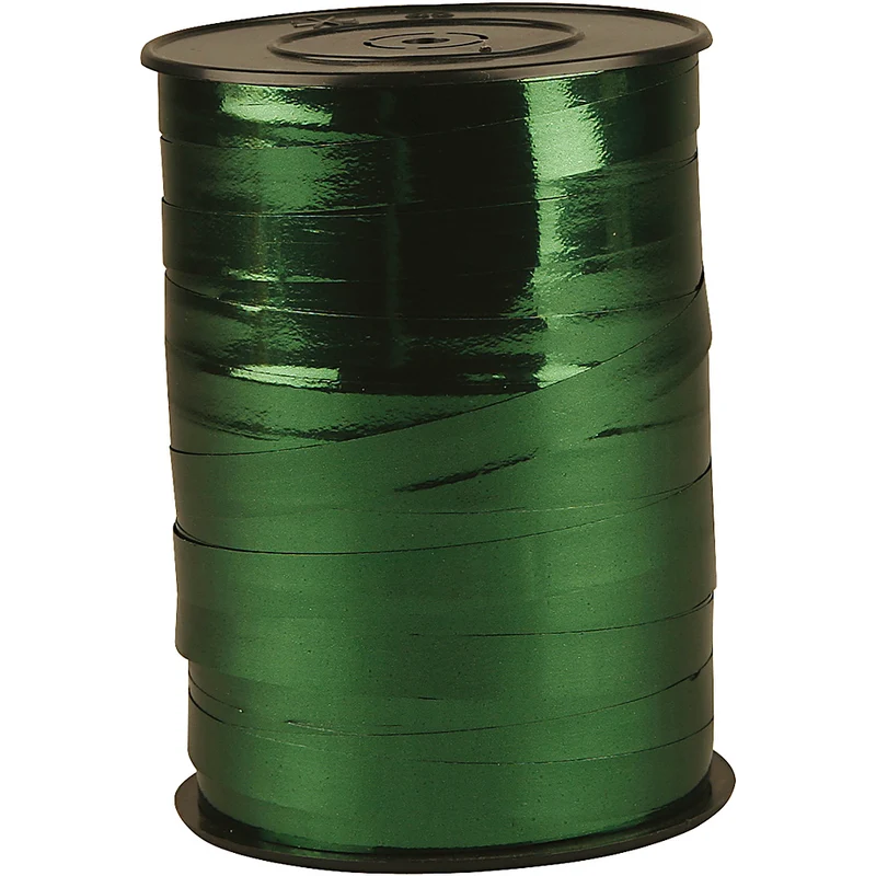 Kräuselband, B 10 mm, Glänzend, Metallic-Grün, 250 m/ 1 Rolle [HOB-20224]