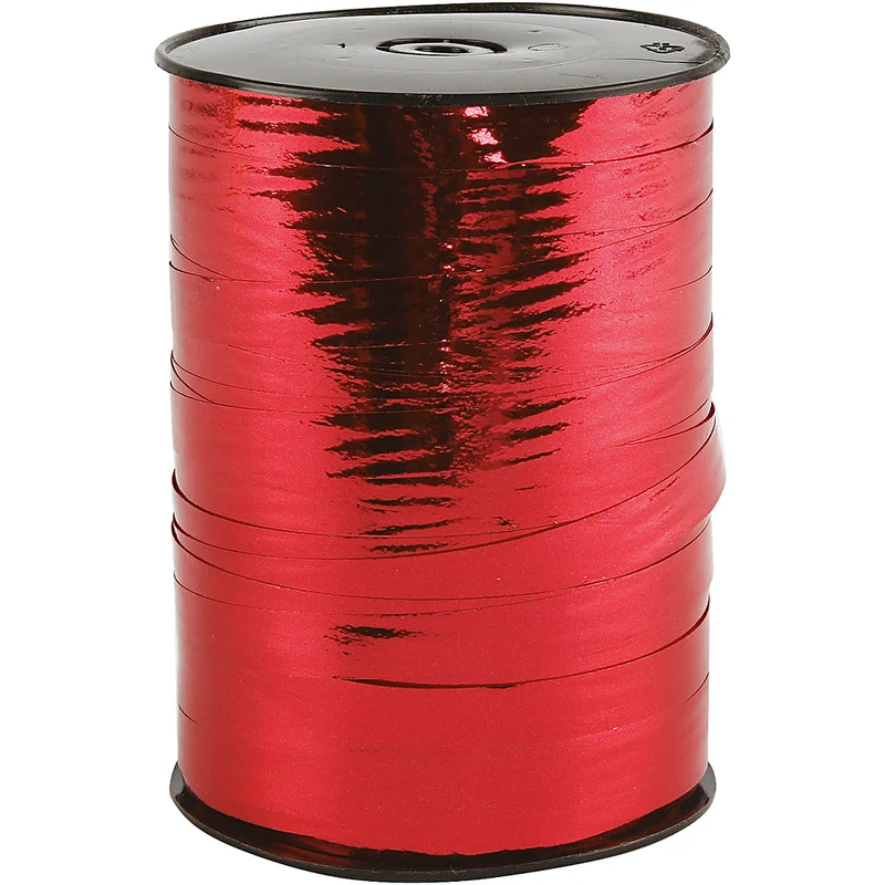 Kräuselband, B 10 mm, Glänzend, Metallic-Rot, 250 m/ 1 Rolle [HOB-20223]