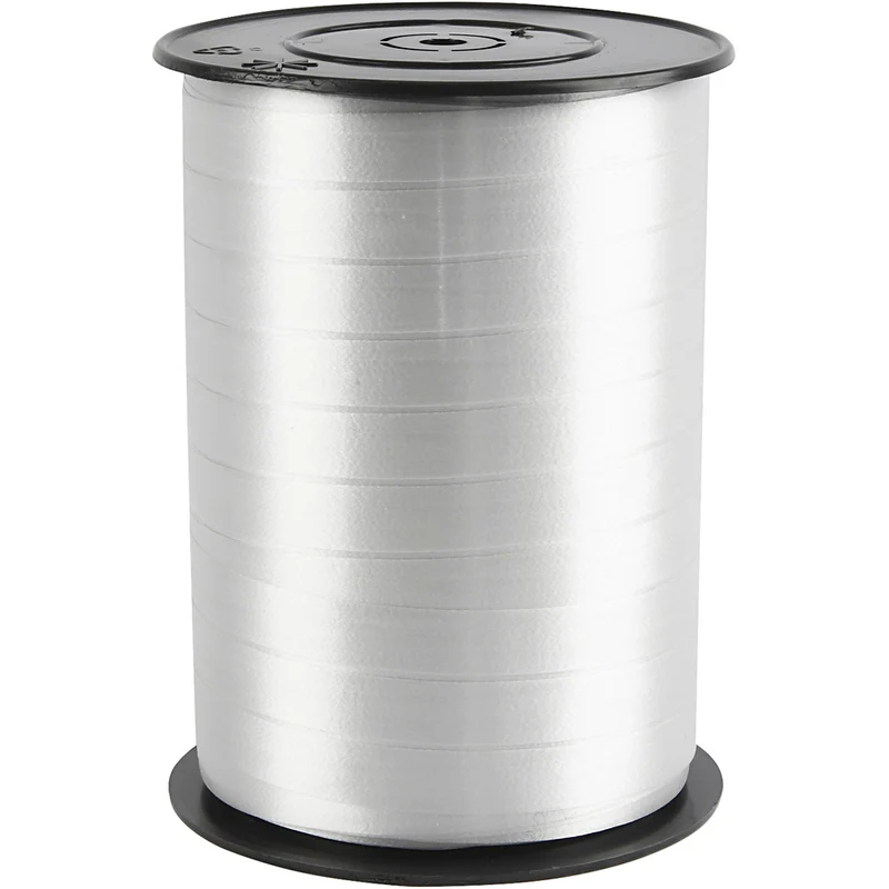 Kräuselband, B 10 mm, Glänzend, Silber, 250 m/ 1 Rolle [HOB-20210]
