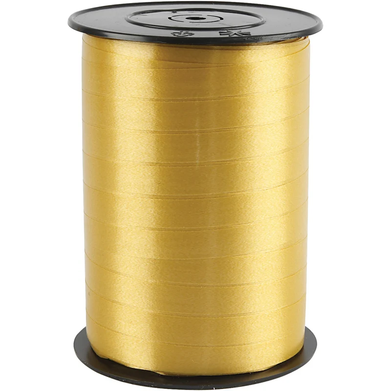 Kräuselband, B 10 mm, Glänzend, Gold, 250 m/ 1 Rolle [HOB-20208]
