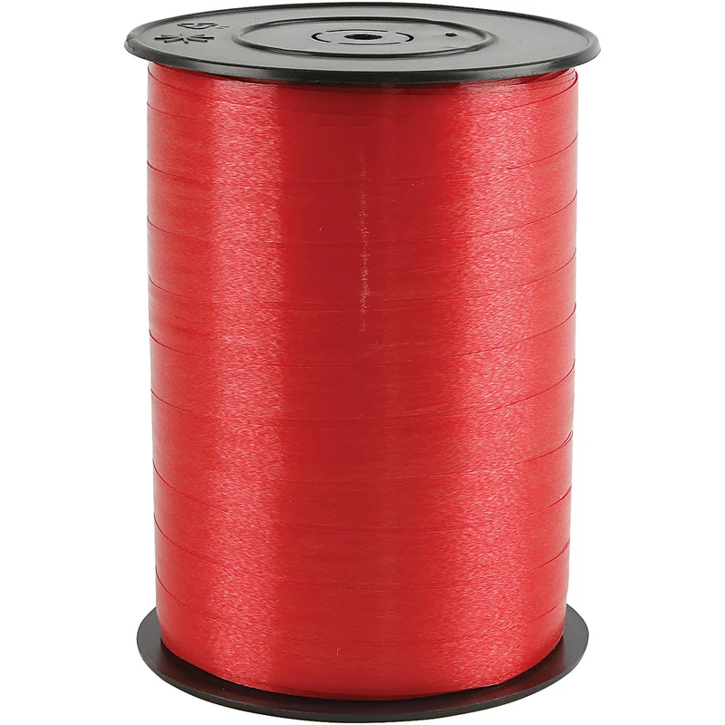 Kräuselband, B 10 mm, Glänzend, Rot, 250 m/ 1 Rolle [HOB-20204]