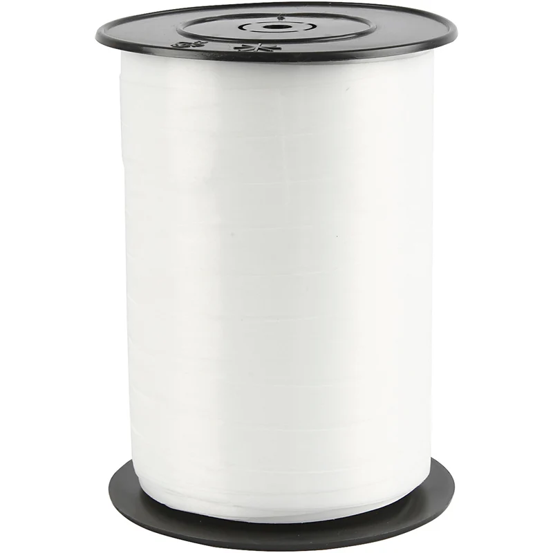 Kräuselband, B 10 mm, Glänzend, Weiß, 250 m/ 1 Rolle [HOB-20202]