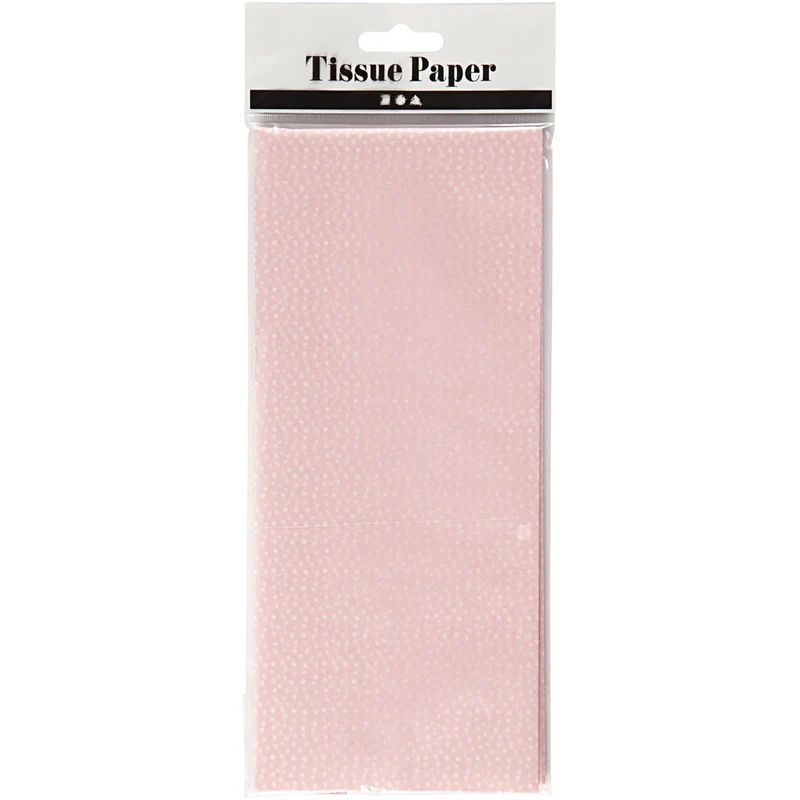 Seidenpapier, mit Punkten, 50x70 cm, 14 g, Rosa, 6Bl./ 1 Pck [HOB-200896]