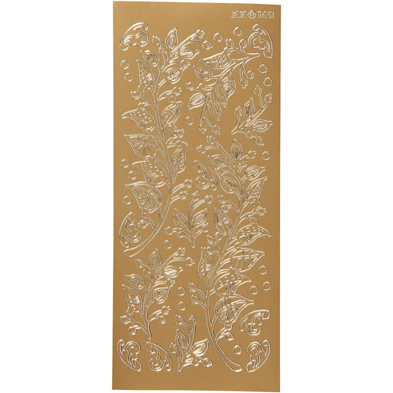 Sticker, Blätter, Blatt 10x23 cm, Gold, 1 Bl. [HOB-170238]