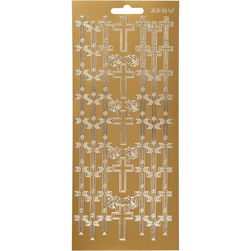 Sticker, Kreuze, Blatt 10x23 cm, Gold, 1 Bl. [HOB-170012]