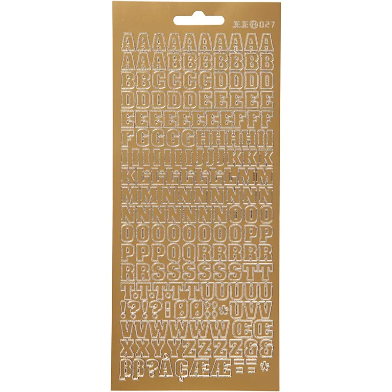 Sticker, Buchstaben, Blatt 10x23 cm, Gold, 1 Bl. [HOB-170214]
