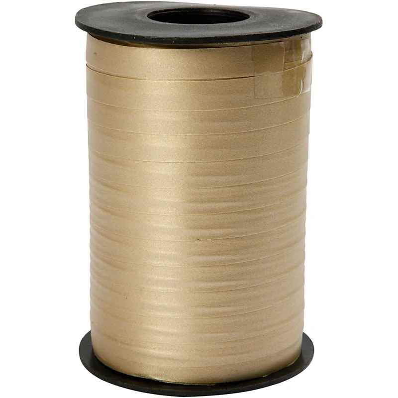 Geschenkband, B 10 mm, Matt, Gold, 250 m/ 1 Rolle [HOB-20034]