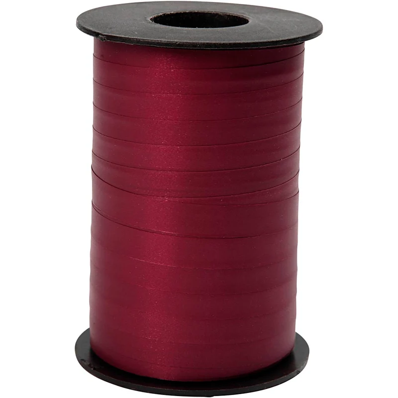 Geschenkband, B 10 mm, Matt, Dunkelrot, 250 m/ 1 Rolle [HOB-20029]
