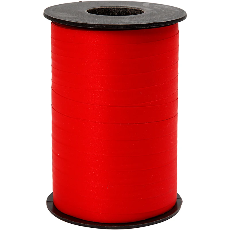 Geschenkband, B 10 mm, Matt, Rot, 250 m/ 1 Rolle [HOB-20026]