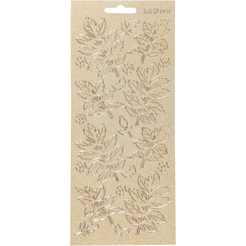 Sticker, Blätter, Blatt 10x23 cm, Gold, 1 Bl. [HOB-170173]