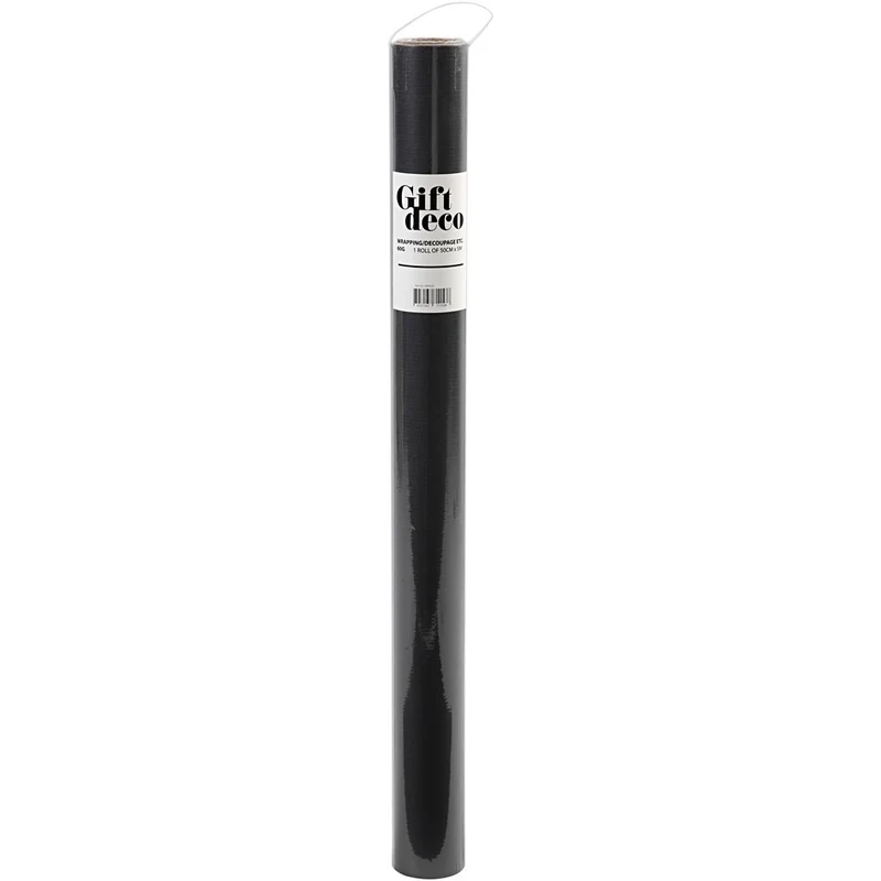 Geschenkpapier , B 50 cm, 60 g, Schwarz, 5 m/ 1 Rolle [HOB-199410]